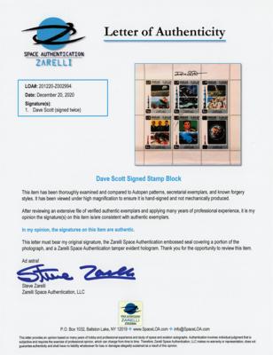 Lot #399 Dave Scott Twice-Signed Stamp Block - Image 2