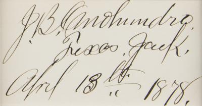 Lot #272 Texas Jack Omohundro Signature - Image 2