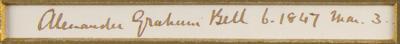 Lot #138 Alexander Graham Bell Signature - Image 2