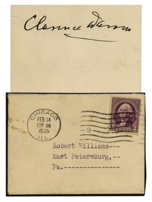 Lot #215 Clarence Darrow Signature - Image 1
