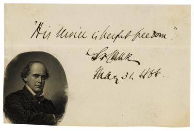 Lot #203 Salmon P. Chase Autograph Quotation Signed - Image 1