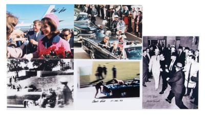 Lot #238 Kennedy Assassination (5) Signed Photographs: Hill, Leavelle, and Moorman