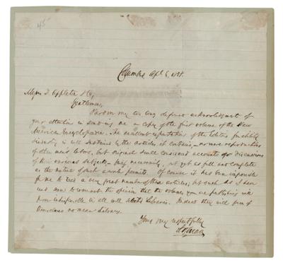 Lot #202 Salmon P. Chase Autograph Letter Signed