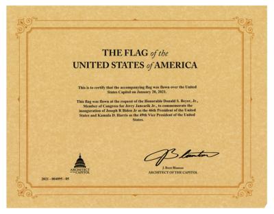 Lot #38 Joe Biden 2021 Inauguration Flag - Image 2