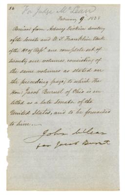 Lot #211 John J. Crittenden and John McLean Letter Signed - Image 1