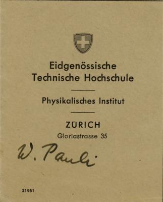 Lot #149 Wolfgang Pauli Signature