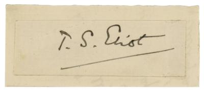 Lot #456 T. S. Eliot Signature