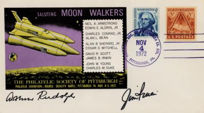 Lot #383 Jim Irwin and Arthur Rudolph Signed Commemorative Cover - Image 1