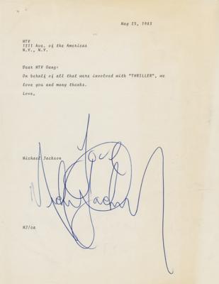 Lot #507 Michael Jackson Typed Letter Signed