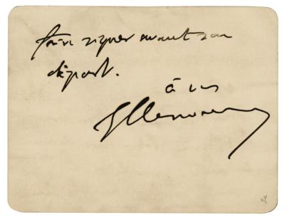 Lot #207 Georges Clemenceau Autograph Letter Signed - Image 2