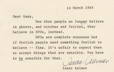 Lot #446 Isaac Asimov Typed Letter Signed