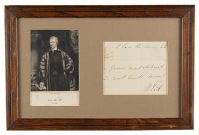 Lot #276 William Pitt the Younger Signature