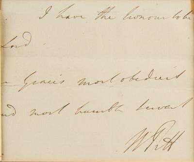 Lot #276 William Pitt the Younger Signature - Image 2