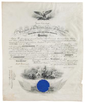 Lot #49 Grover Cleveland Document Signed as