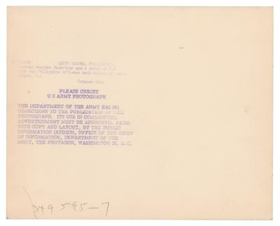 Lot #332 Douglas MacArthur Signed Photograph - Image 2