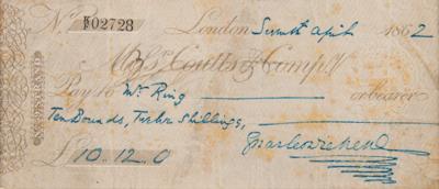 Lot #436 Charles Dickens Signed Check - Image 2