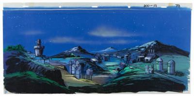 Lot #861 X-Men (10) Panorama Production Watercolors with Overlay Backgrounds from X-Men: The Animated Series