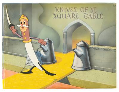 Lot #846 King Knife production cel and master production background from Land of the Lost