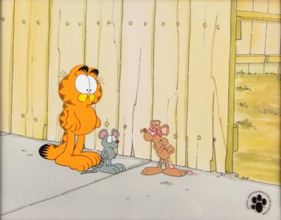 Lot #873 Garfield and Mice production key master background set-up from Garfield and Friends signed by Jim Davis - Image 2