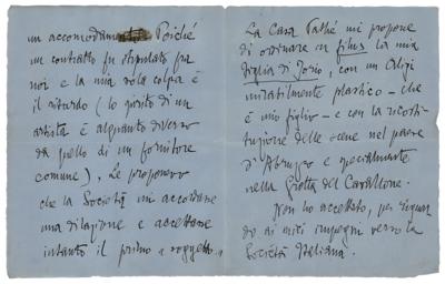 Lot #453 Gabriele D'Annunzio Autograph Letter Signed - Image 2
