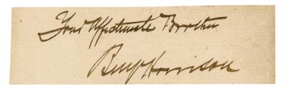 Lot #74 Benjamin Harrison Signature