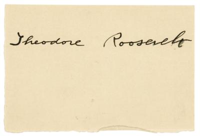 Lot #20 Theodore Roosevelt Signature