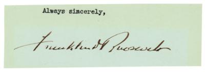 Lot #102 Franklin D. Roosevelt Signature
