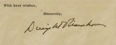 Lot #59 Dwight D. Eisenhower Signature - Image 1
