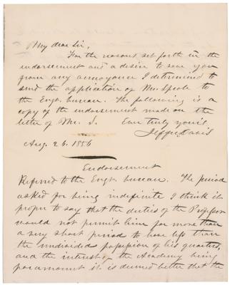 Lot #325 Jefferson Davis Autograph Letter Signed Twice - Image 1