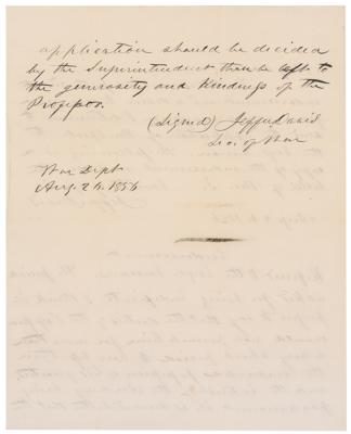 Lot #325 Jefferson Davis Autograph Letter Signed Twice - Image 2