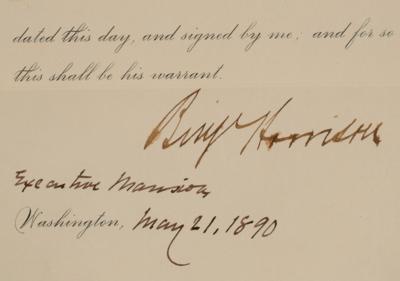 Lot #16 Benjamin Harrison Document Signed as President - Image 3