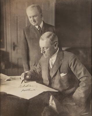 Lot #21 Woodrow Wilson Signed Oversized Photograph