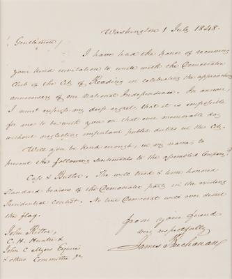 Lot #12 James Buchanan Autograph Letter Signed - Image 2