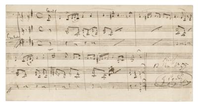 Lot #484 Giuseppe Verdi Autograph Musical Quotation Signed