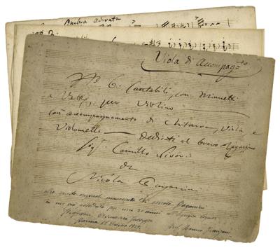 Lot #482 Niccolo Paganini Autograph Musical Manuscript