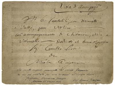 Lot #482 Niccolo Paganini Autograph Musical Manuscript - Image 2