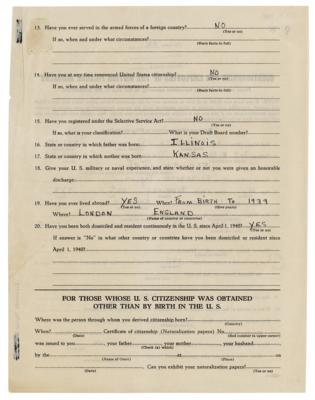 Lot #572 Elizabeth Taylor Document Filled Out and Signed Thrice as a 10-Year-Old - Image 2