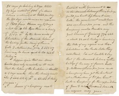 Lot #144 Robert Fulton Autograph Manuscript Signed - Image 2