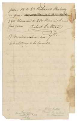 Lot #144 Robert Fulton Autograph Manuscript Signed - Image 3