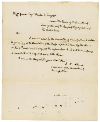 Lot #5 John Quincy Adams Autograph Letter Signed