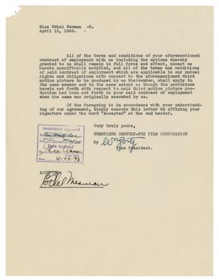 Lot #600 Ethel Merman and William Goetz Document Signed - Image 3