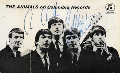 Lot #518 The Animals Signed Promo Card