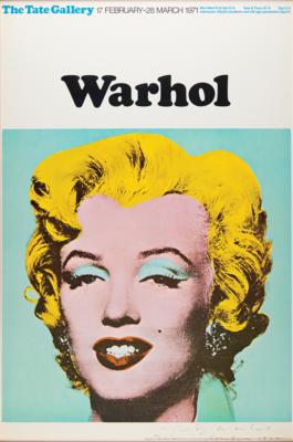 Lot #411 Andy Warhol Signed Poster of Marilyn Monroe