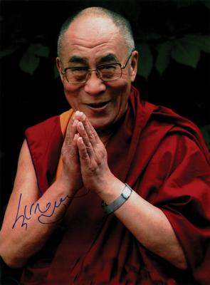 Lot #212 Dalai Lama Signed Photograph