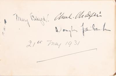 Lot #560 Charlie Chaplin, Mary Pickford, and Douglas Fairbanks Signatures