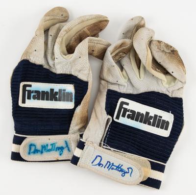 Lot #628 Don Mattingly Signed NY Yankees Cap and Personally-Used Batting Gloves - Image 4