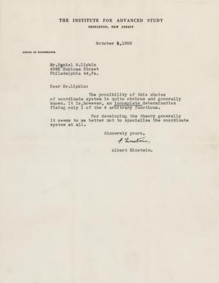 Lot #142 Albert Einstein Typed Letter Signed