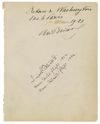 Lot #195 Aristide Briand and Lincoln Ellsworth Signatures
