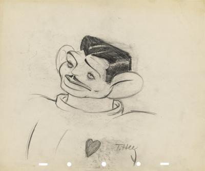 Lot #653 T. Hee concept production drawing of Clark Gable from Mickey's Polo Team - Image 1