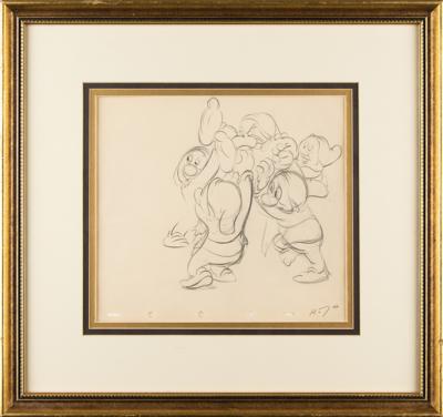 Lot #662 Sleepy, Happy, Sneezy, Bashful, and Grumpy production drawing from Snow White and the Seven Dwarfs - Image 2
